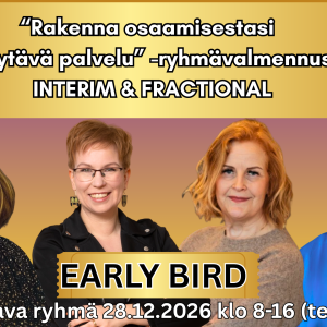 Rakenna osaamisestasi myytävä palvelu – Interim & Fractional Edition -ryhmävalmennus