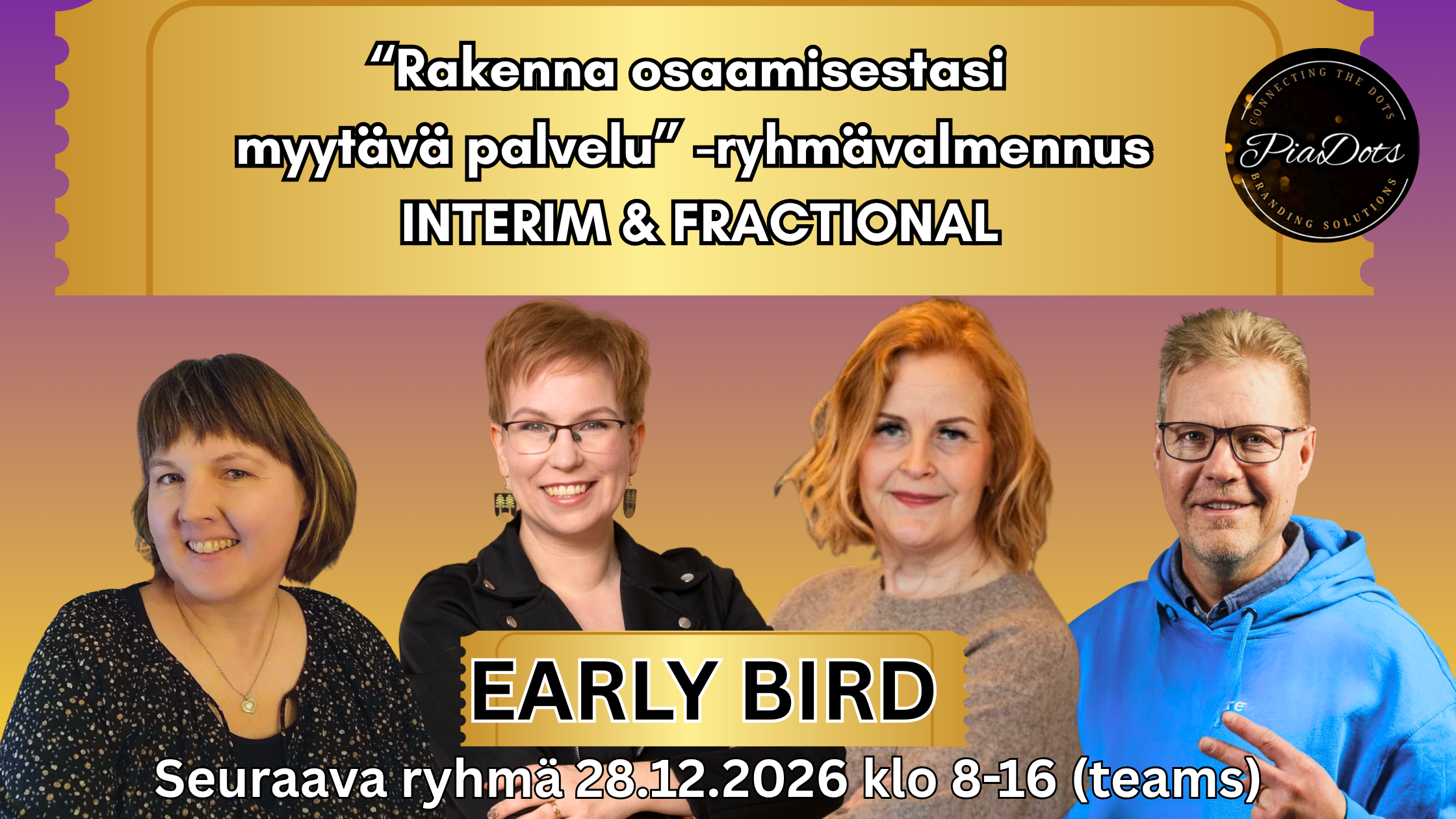 Rakenna osaamisestasi myytävä palvelu – Interim & Fractional Edition -ryhmävalmennus