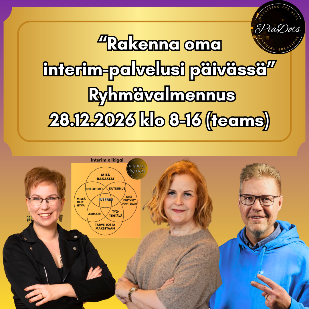 PiaDots interim-ryhmävalmennus Rakenna oma interim-palvelusi päivässä 28.12.2026